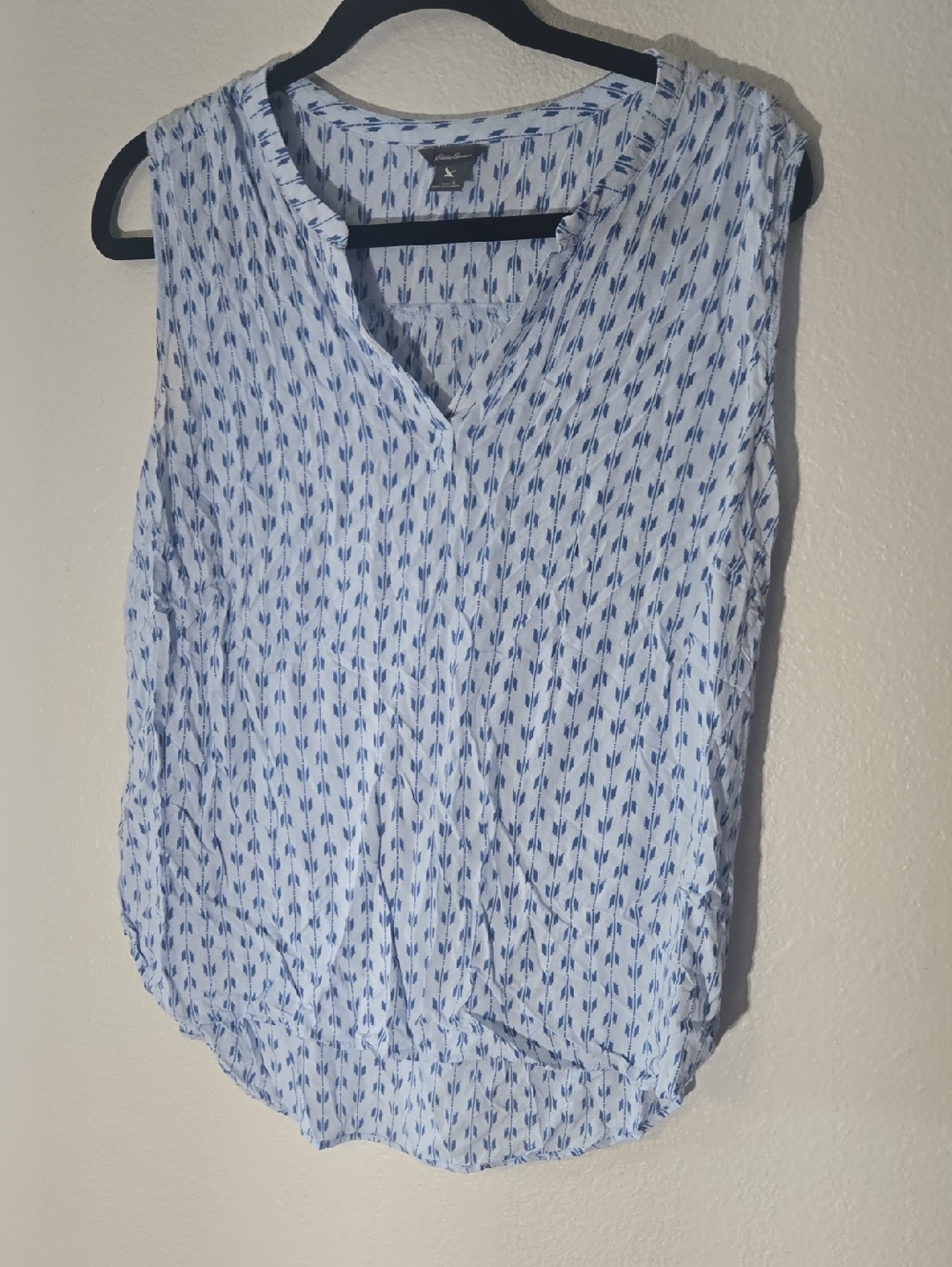 Eddie Bauer Light Blue Patterned Sleeveless Camisole